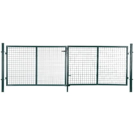 SONGMICS Portillon de Jardin, Portail de Clôture, Porte de Jardin, avec Serrure et 3 Clés, 310 x 100 cm (L x H), Vert GGD300G
