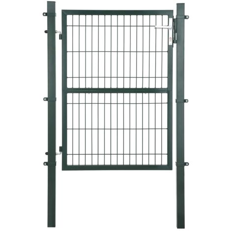 Songmics – Portillon en acier galvanisé 125 x 106 cm – Serrure en cuivre et poignée inox – Résistant à la corrosion – GGD175L