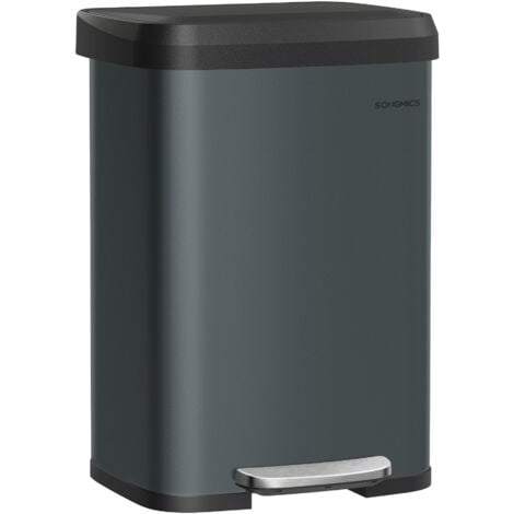 Poubelle à Pédale 12 Litres CEP - Gris Argenté - Dimensions 27x34 Cm - En Plastique PP