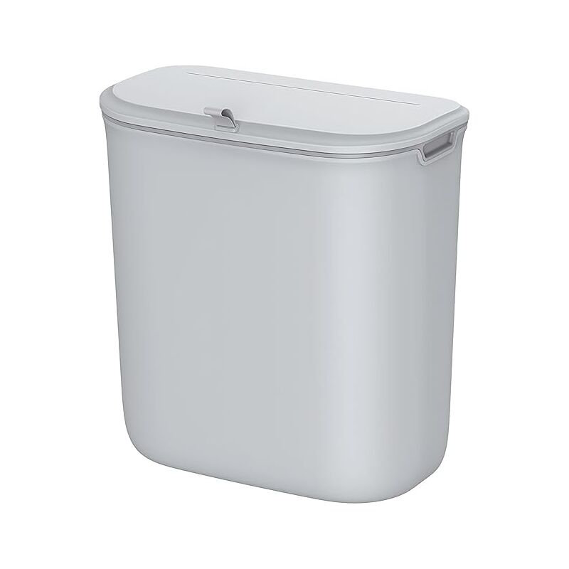 Songmics - Poubelle de Cuisine Suspendue, 9L, Petite Poubelle Compost, avec Couvercle, Déchets Alimentaires, Poubelle Murale, à Accrocher sur