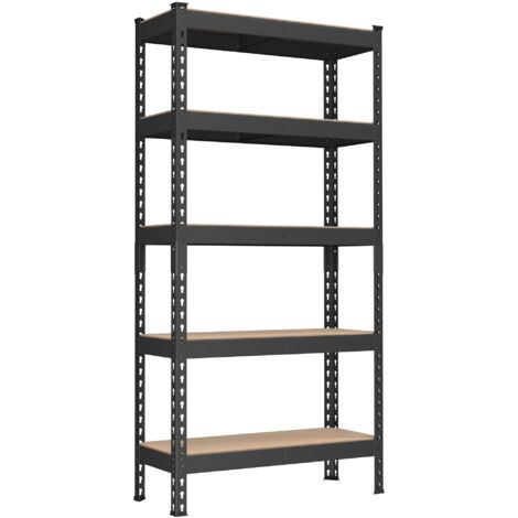 Songmics – Rayonnage étagère charges lourdes 5 niveaux – 30 x 75 x 150 cm – Capacité 875 kg – Pour garage, cave, bureau – Design emboîtable