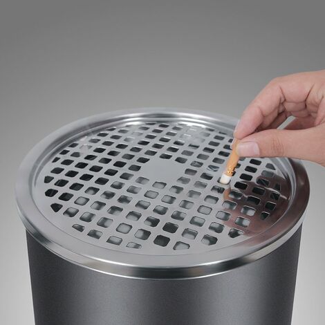 Standing Ashtray Rubbish Bin With Inner Bucket Outdoor Stainless Steel 60 5 X 24 5cm Black Ltb17c Black