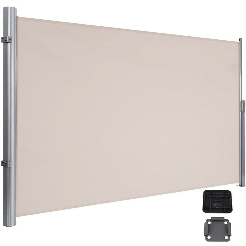 Store latéral 350 x 180cm Abri soleil Paravent extérieur rétractable brise vue pour terrasse280 g/m² polyester Taupe GSA185K01 - Taupe