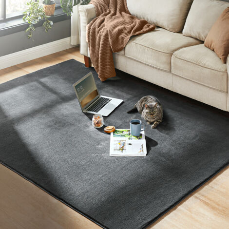 SONGMICS Tapis de salon, 160 x 230 cm, Antidérapant, Décoration Intérieure, pour Salon, Chambre Adulte et Enfant, Lavable en Machine, Style Moderne, Gris Anthracite