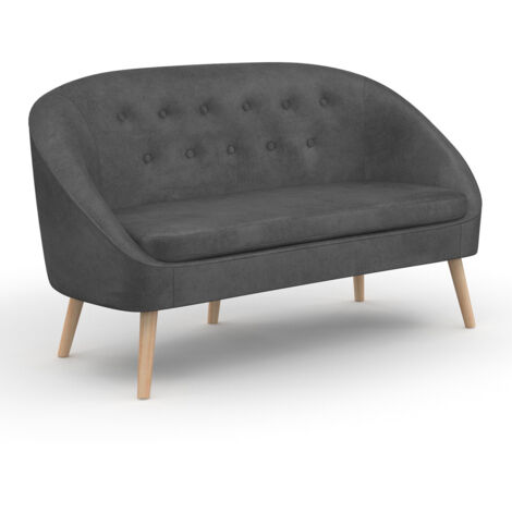 SONIA Samtbanksofa grau