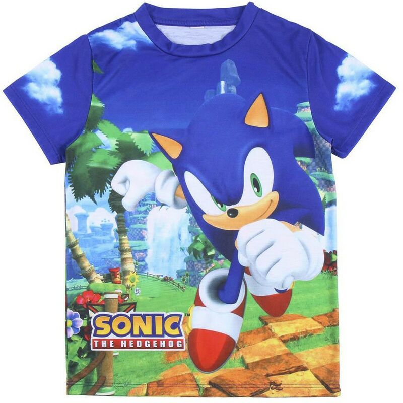 

Camiseta de Manga Corta Infantil Azul - Sonic