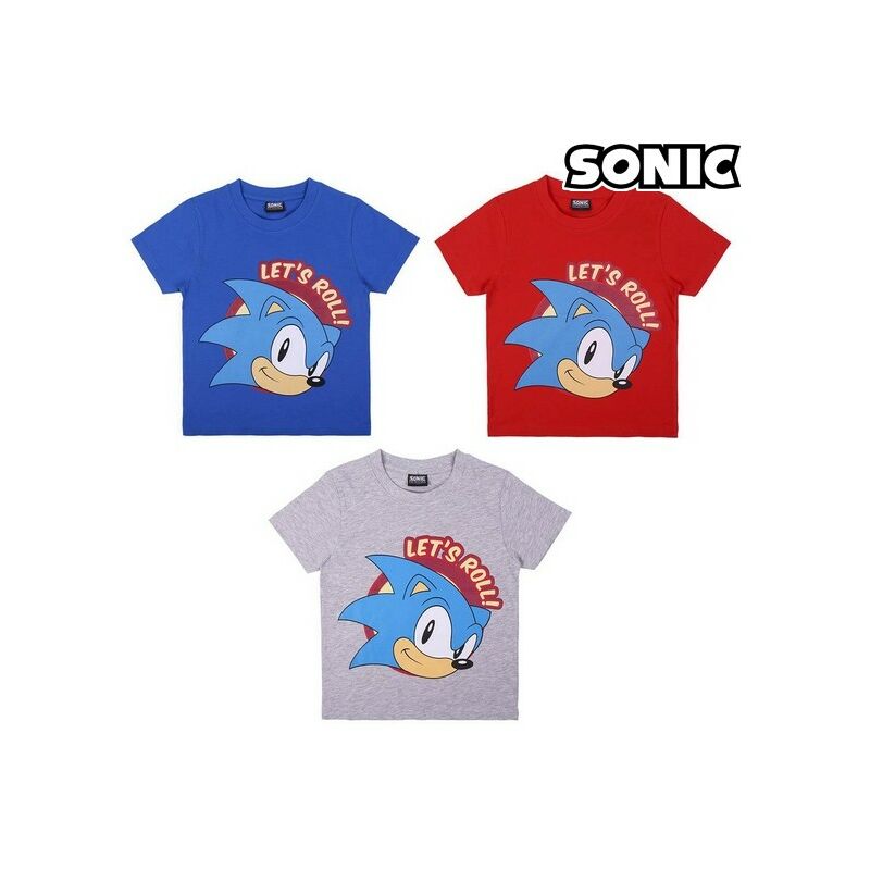 

Sonic Camiseta de Manga Corta Infantil Sonic Gris