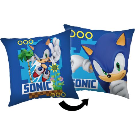 Sonic - Coussin carré en polaire - Bleu - 40 x 40 cm - Livraison gratuite