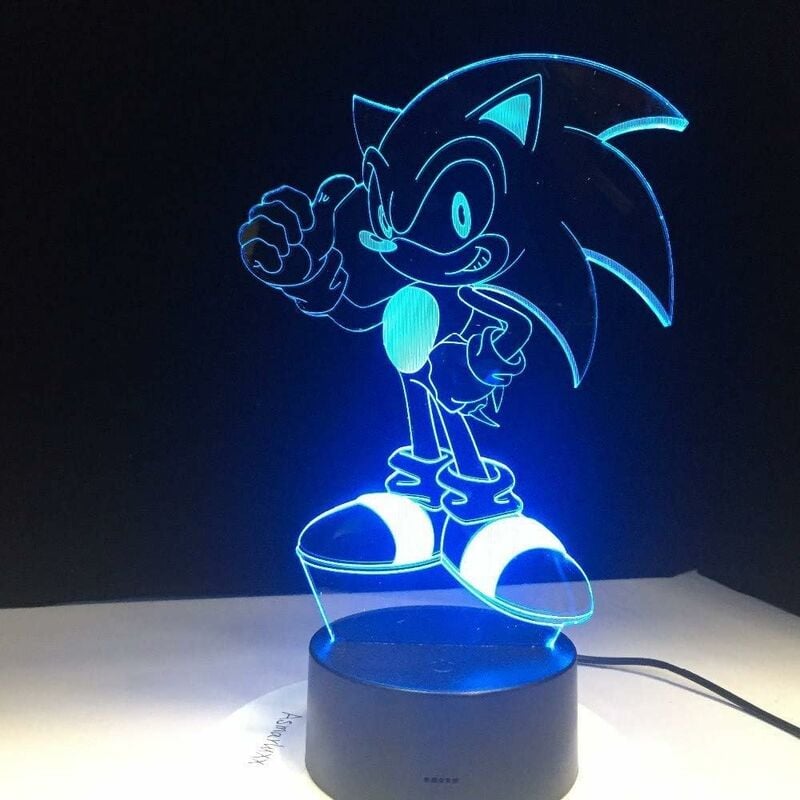 

Sonic the Hedgehog Lámpara de mesa 3D LED Lámpara de lectura nocturna Regalo para niños USB DE