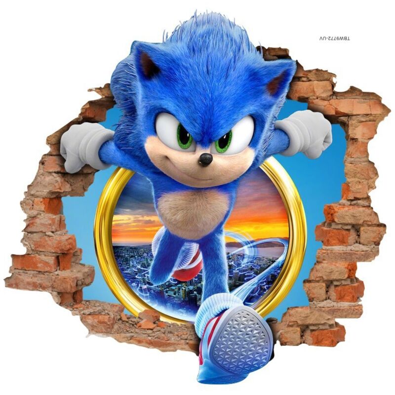 Zuvra Sonic-wandtattoo, Cartoon-hintergrundwand Für Kinderzimmer