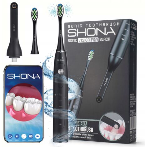 SONIC Zahnbürste SHONA SONIC VISION PRO schwarz + WLAN-Kamera