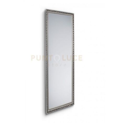 SONJA SPECCHIO DA PARETE CON CORNICE LAVORATA CON GANCI X INSTALLAZIONE ORIZZONTALE E VERTICALE 50X150CM ARGENTO