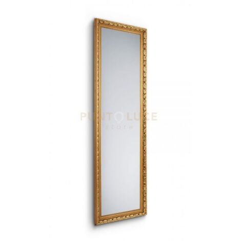 SONJA SPECCHIO DA PARETE CON CORNICE LAVORATA CON GANCI X INSTALLAZIONE ORIZZONTALE E VERTICALE 50X150CM ORO