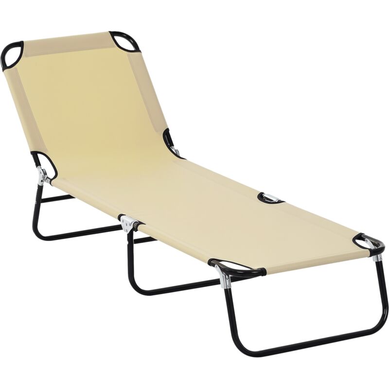 Outsunny Sonnenliege Klappbar Gartenliege Mit 5-fach Verstellbare Rückenlehne, Wetterfeste Liegestuhl Campingliege, Gartenstuhl Bis 120 Kg Belastbar,
