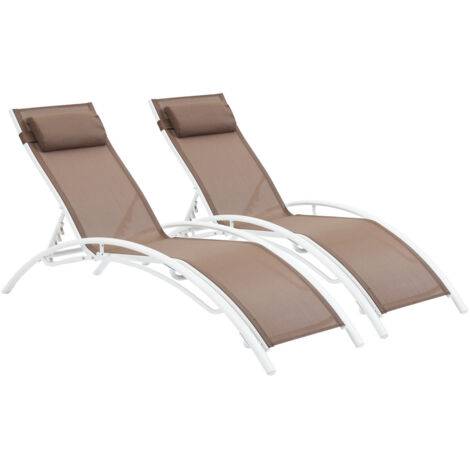 Sonnenliege aus Aluminium "Beauty" - Phoenix - Taupe - 2er-Set