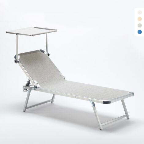 Sonnenliege aus Aluminium für Strand, mit Ein Verstellbares Sonnendach