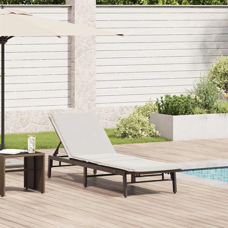 Sonnenliege Mit Auflage Braun Poly Rattan - Vidaxl