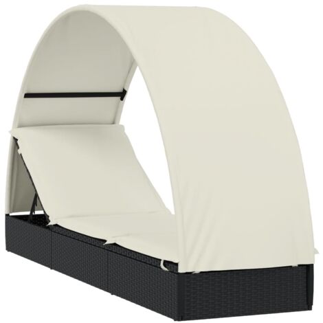 Sonnenliege mit Sonnenschirm Liege Relaxliege Poly Rattan mehrere Auswahl vidaXL