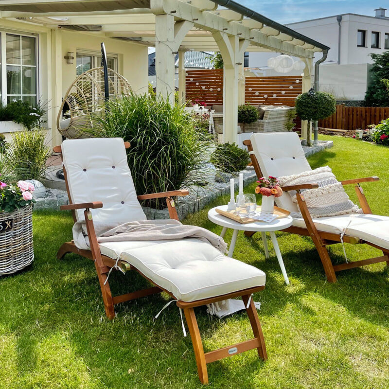 Sonnenliege Faltbar 2X Klappbar Gartenstuhl Liegestuhl Campingliege Gartenliege