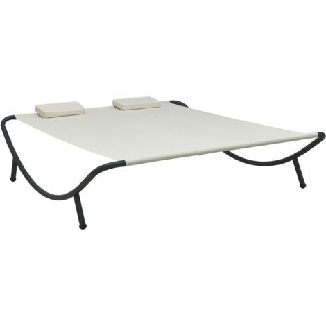 Sonnenliege Stoff Creme vidaXL