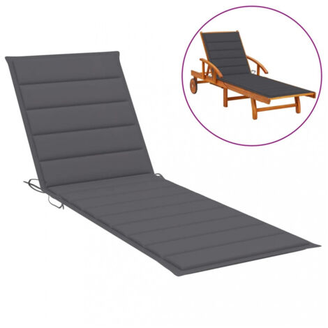 Sonnenliegen-Auflage Anthrazit 200x50x3 cm Oxford-Gewebe vidaXL