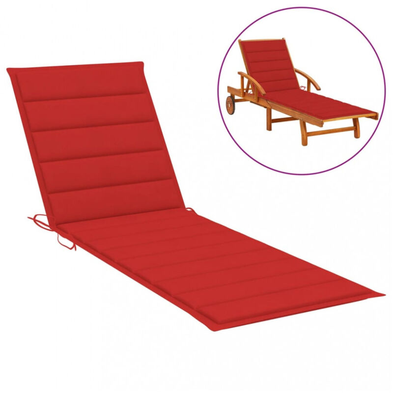 Vidaxl Sonnenliegen-auflage Rot 200x70x3 Cm Oxford-gewebe