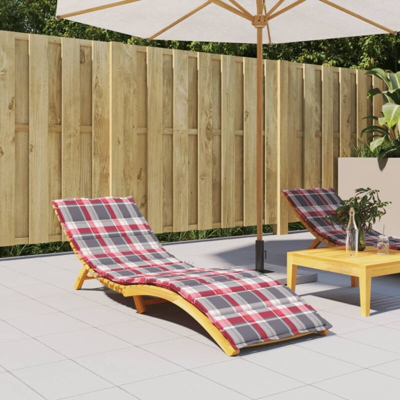 Sonnenliegen-auflage Rot Karomuster 200x60x3 Cm Oxford-gewebe Vidaxl
