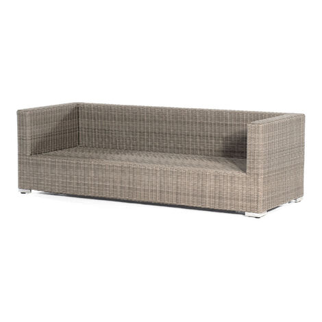 Sonnenpartner 3-Sitzer Lounge-Sofa Residence Aluminium mit Polyrattan stone-grey inklusive Kissen Lo