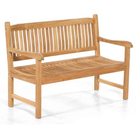 Sonnenpartner Buckingham 2-Sitzer Bank Sitzbank Gartenbank 130 cm Teakholz Pure
