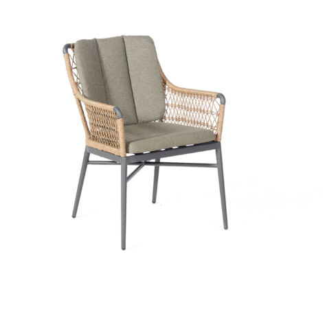 Sonnenpartner Diningsessel Retro Aluminium mit Polyrope natural honey Relaxsessel Garten-Sessel