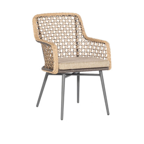 Sonnenpartner Lyon Diningsessel Relaxsessel Gartensessel Alu mit Polyrope mixed