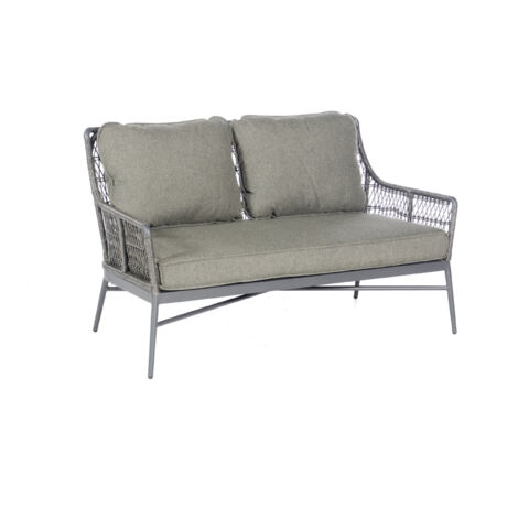 Sonnenpartner Retro Loungesofa Gartensofa Aluminium mit PE-Bespannung light coal