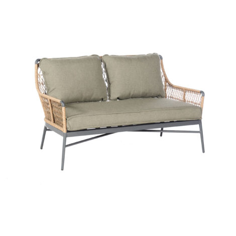 Sonnenpartner Retro Loungesofa Gartensofa Aluminium mit PE-Bespannung natural honey
