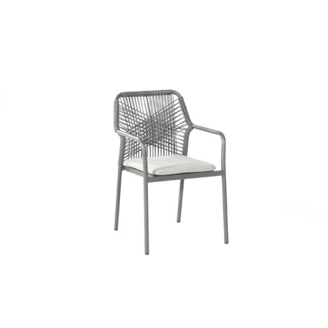 Sonnenpartner Sessel Cross Alu/Polyrope dark-grey inkl. Kissen
