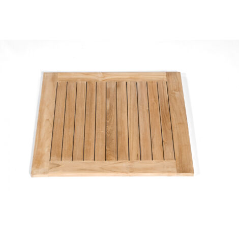 Sonnenpartner Tischgestell Korsika Alu eisengrau mit wählbarer Tischplatte Tischplatte TUNIS 70 x 70 cm Teakholz 80050291