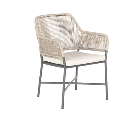 Sonnenpartner Toulouse Diningsessel Gartenstuhl Alu mit Polyrope white-coral