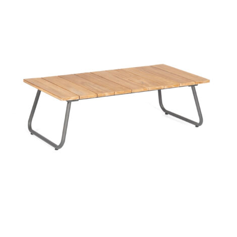 Sonnenpartner Woodland Loungetisch Gartentisch Aluminium mit Teakholz 140x70 cm