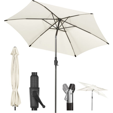 Sonnenschirm 270cm Gartenschirm knickbar Marktschirm mit Kurbelmechanismus, UPF 50+