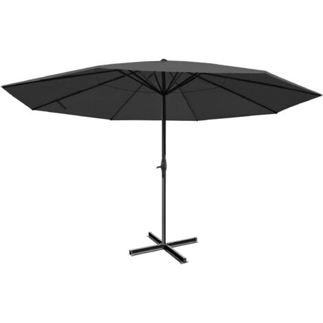 Sonnenschirm Carpi Pro, Gastronomie Marktschirm ohne Volant Ø 5m Polyester/Alu 28kg anthrazit ohne Ständer