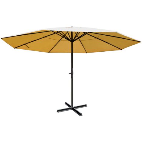 Sonnenschirm Carpi Pro, Gastronomie Marktschirm ohne Volant Ø 5m Polyester/Alu 28kg creme ohne Ständer