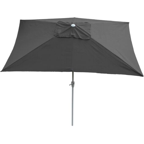 Sonnenschirm Castellammare, Gartenschirm, 2x3m rechteckig neigbar, Polyester/Alu 4,5kg UV-Schutz 50+ anthrazit