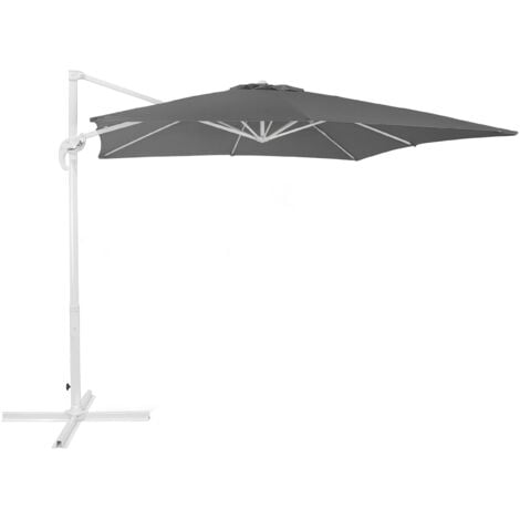 Sonnenschirm Dunkelgrau Polyester quadratische Form 250 x 250 x 235 cm Terrasse Balkon Garten