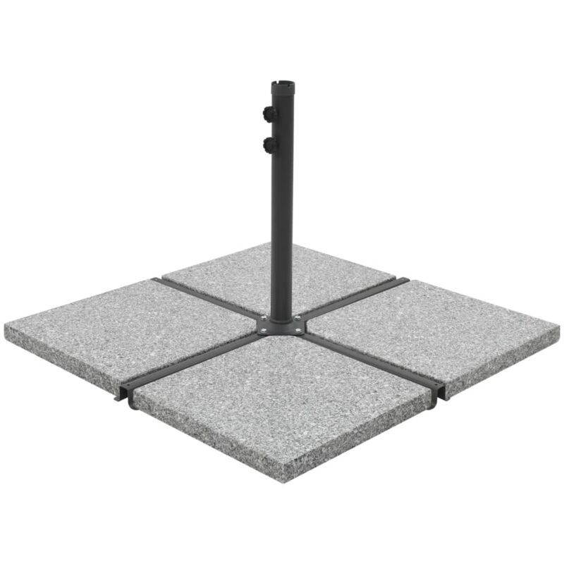 Vidaxl Sonnenschirm-gewichtsplatte Granit 25 Kg Quadratisch Grau