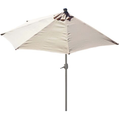 Sonnenschirm halbrund Lorca, Halbschirm Balkonschirm, UV 50+ Polyester/Alu 3kg 270cm creme ohne Ständer