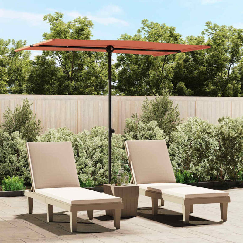 Vidaxl Sonnenschirm Mit Aluminium-mast 2x1, 5 M Terrakotta