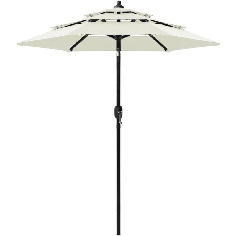 Sonnenschirm Mit Aluminium-mast 3-lagig Sandfarbe 2 M Vidaxl