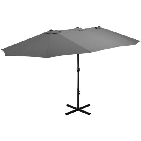 Sonnenschirm mit Aluminium-Mast 460 x 270 cm Anthrazit vidaXL