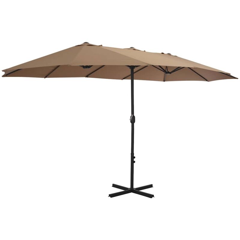 Sonnenschirm Mit Aluminium-mast 460x270 Cm Taupe - Vidaxl