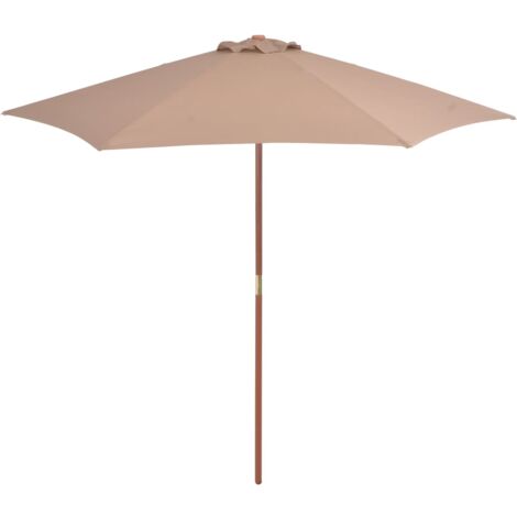 Sonnenschirm mit Holz-Mast 270 cm Taupe vidaXL
