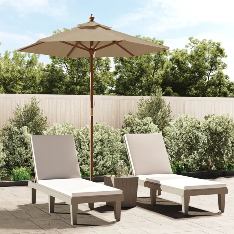 Vidaxl Sonnenschirm Mit Holzmast Taupe 196x231 Cm